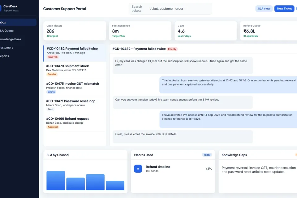 Customer Support Ticketing Portal preview
