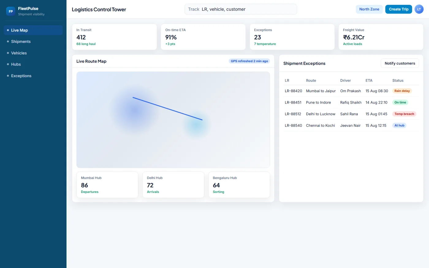 Logistics Tracking Portal hero screenshot