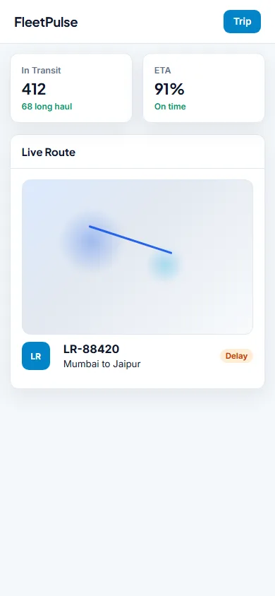 Logistics Tracking Portal mobile view