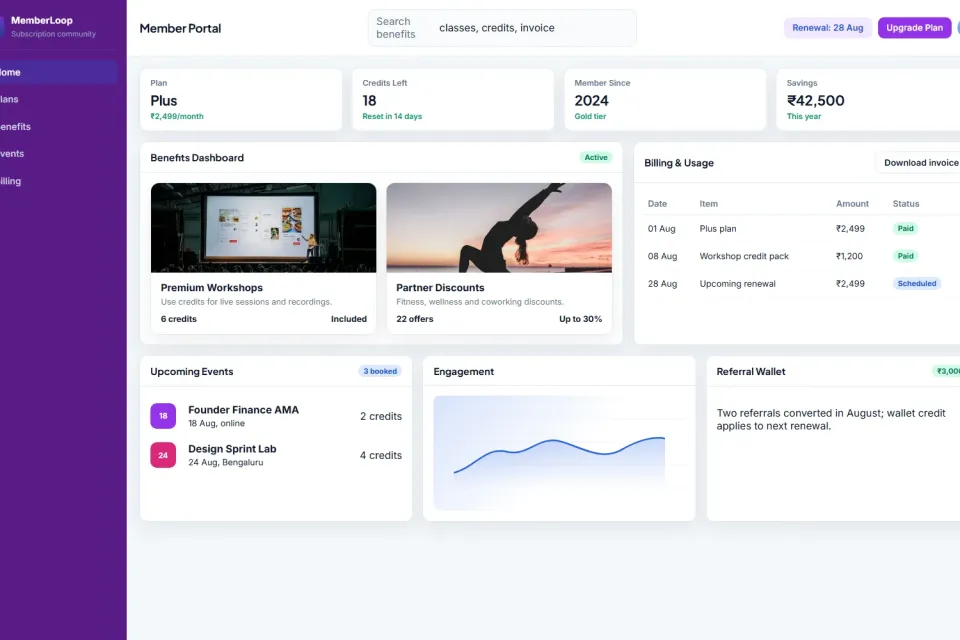Membership Subscription Portal preview