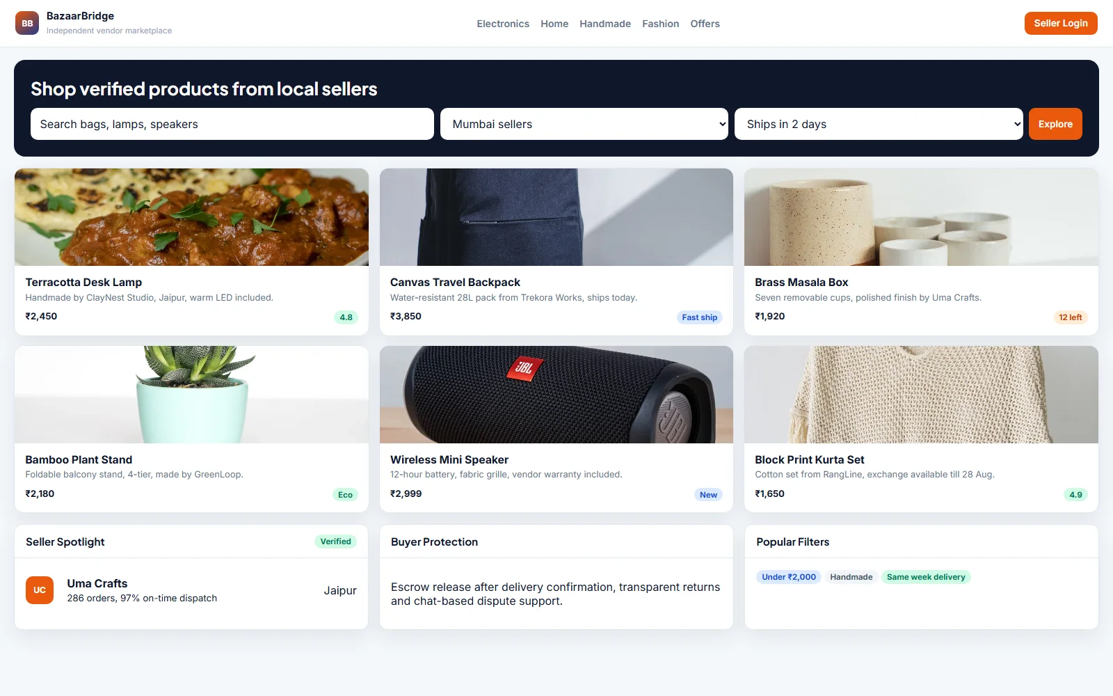 Vendor Marketplace Platform operations view